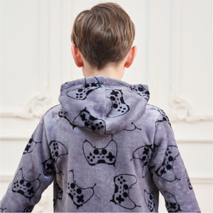 Boys Fleece Game controller Hooded Pyjamas  