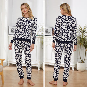 Ladies Navy Hearts Pyjamas Set