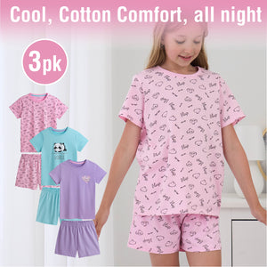 3PK Girls Shorty Pyjamas panda