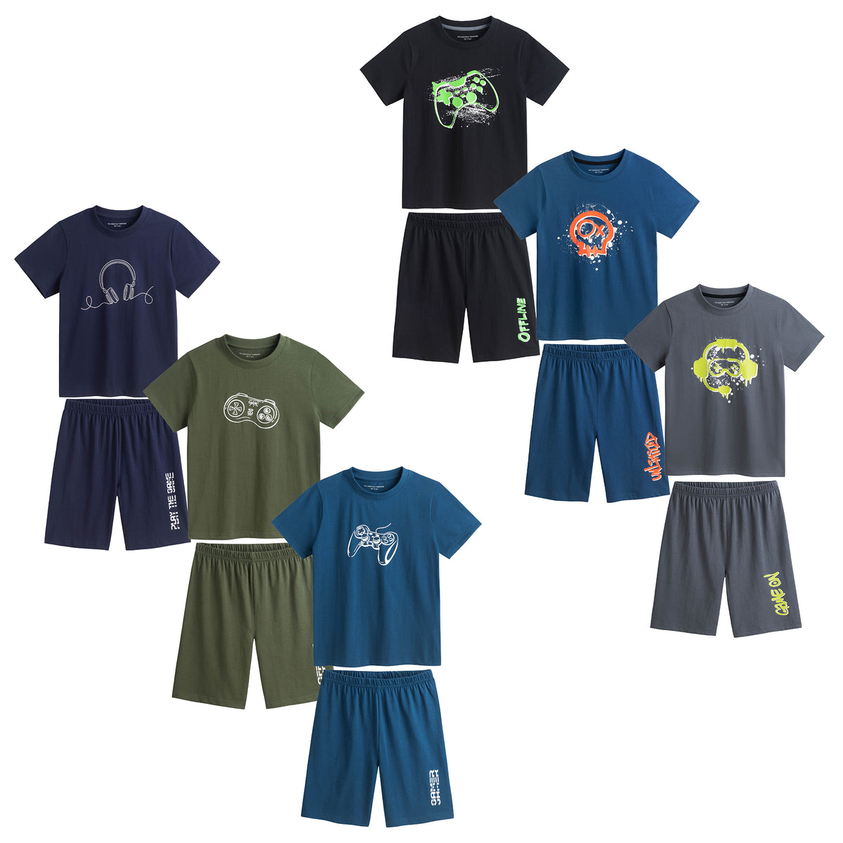 3PK Boys Shorty Pyjamas Techno