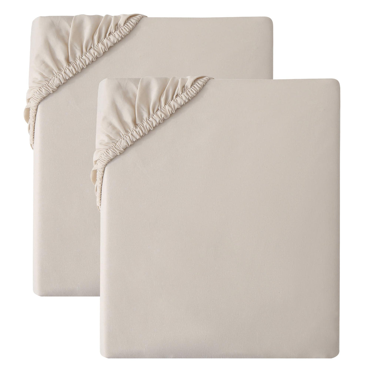 Beige 2pk Fitted Sheet - Microfibre