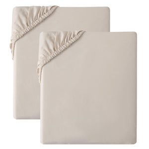 Beige 2pk Fitted Sheet - Microfibre