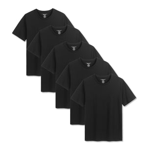 Mens 5 Pack T- Shirt (Black)