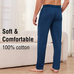 1 Pack Cotton Jersey lounge pants with elasticated waistband Blue