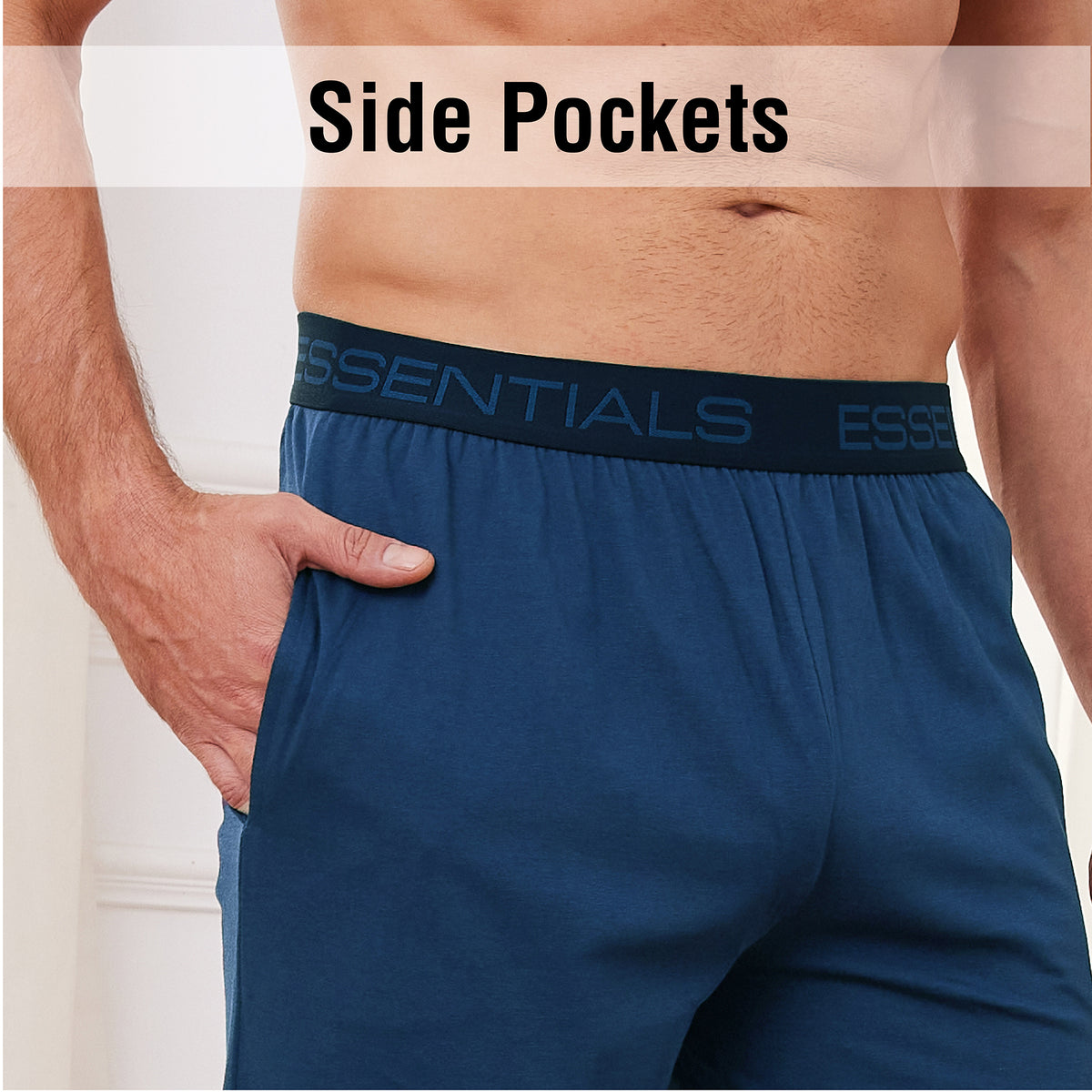 1 Pack Cotton Jersey shorts with elasticated waistband Blue