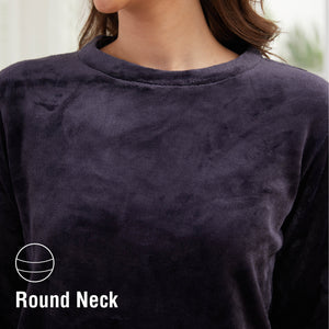 Ladies Zebra Print Flannel Fleece Pyjama Set 