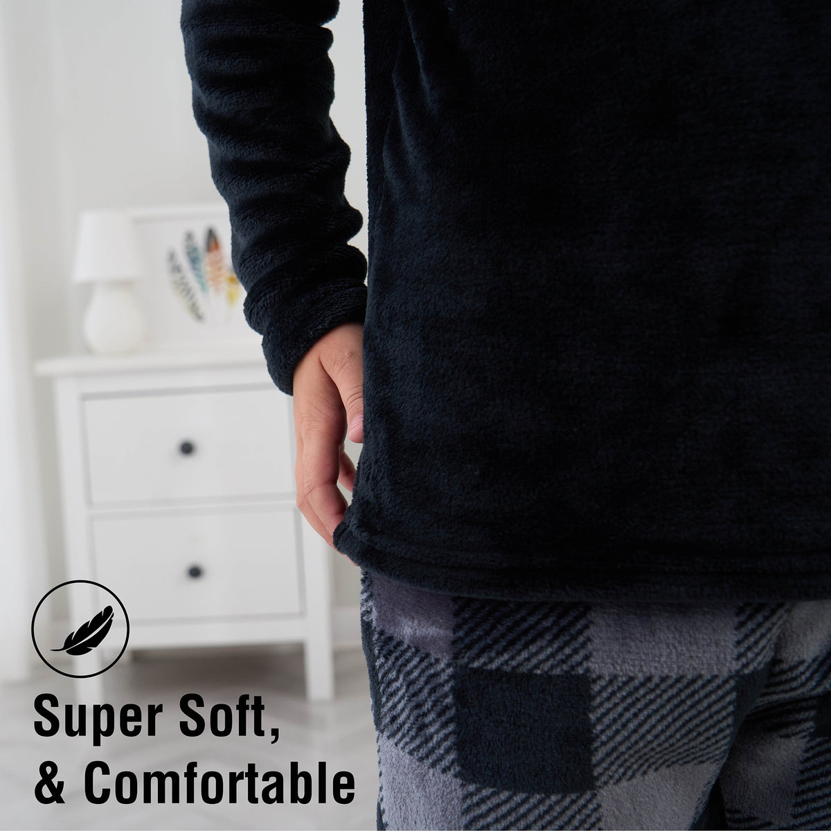 Boys Black Game controller Flannel Fleece Pyjama Set