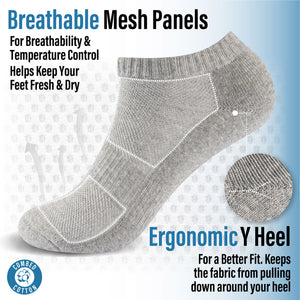 Mens 6pk Half Terry Trainer Assorted Socks 