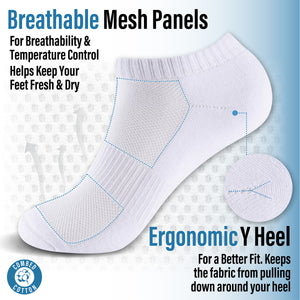 Womens 12pk Half Terry White Trainer Socks 