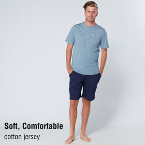 Blue Marl/Navy Shorty Pyjamas Set