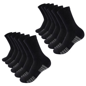 Mens 12 Pack Half Terry Sports Socks (Black Striped)