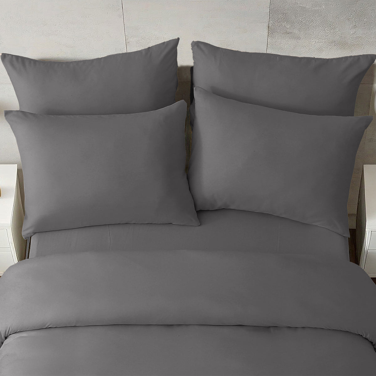 Grey 4pk Pillowcase - Microfibre