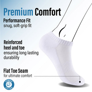 Womens 6pk Half Terry whiteTrainer Socks 