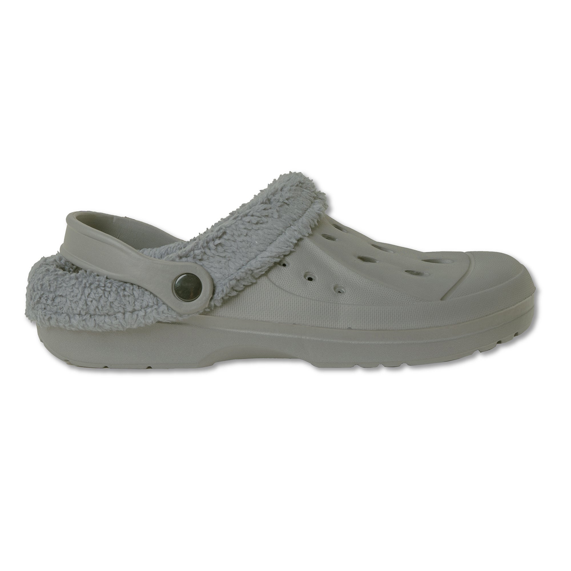 Mens Fleece Lined Clogs Grey