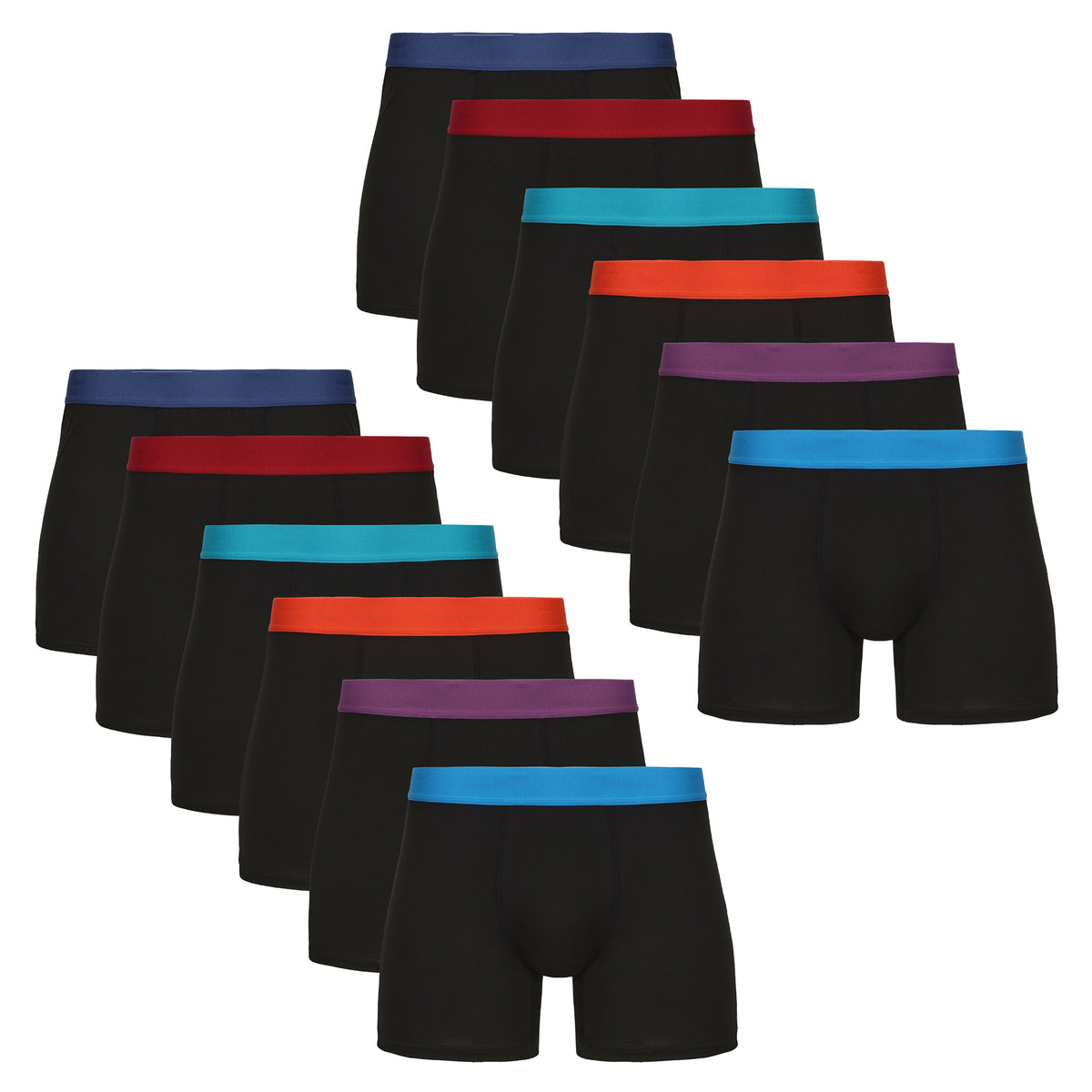 12PK Mens Boxer Black