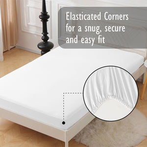 White 2pk Fitted Sheet - Microfibre