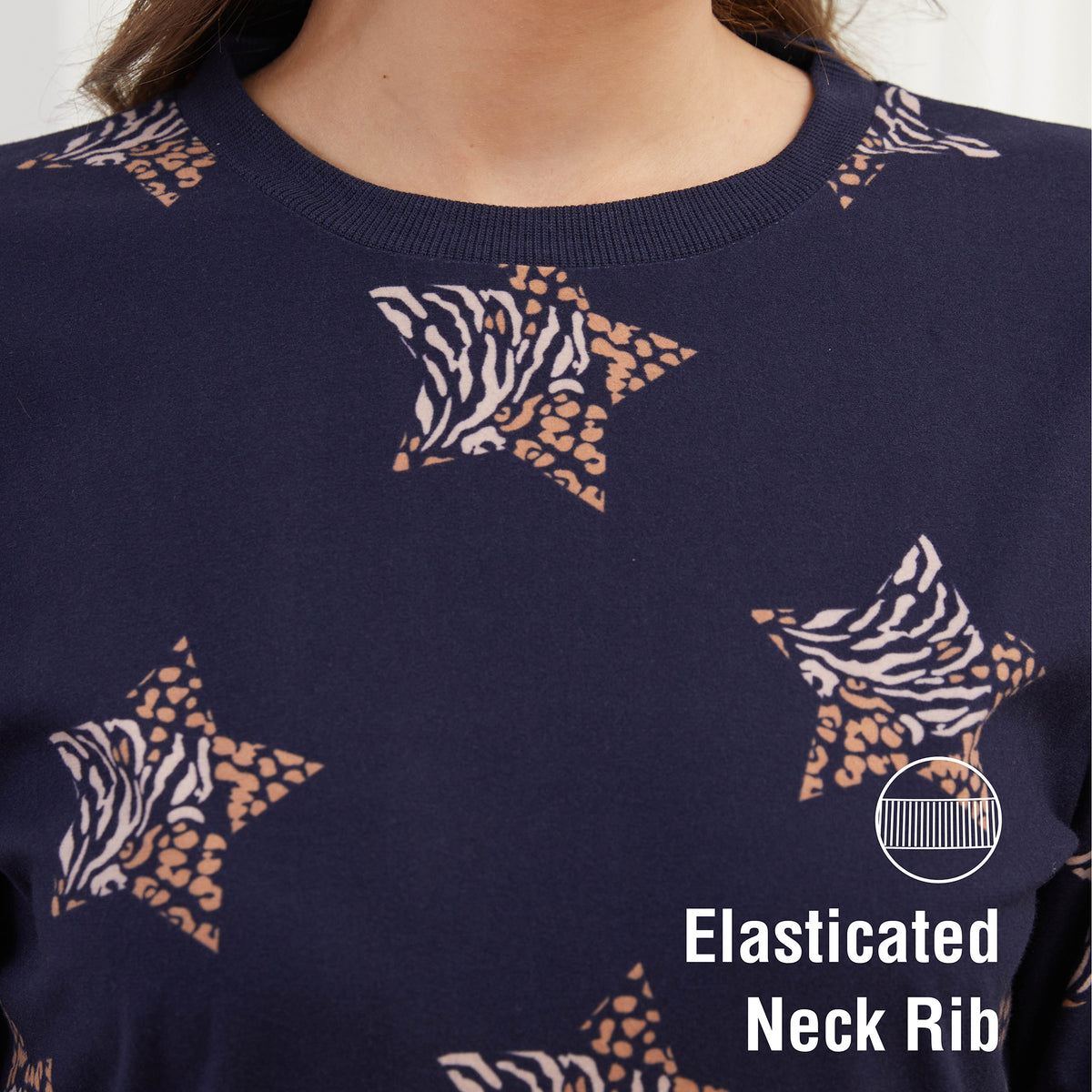 Ladies Star print Fleece Pyjama Set