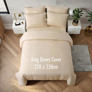 Beige Duvet Cover Set - Microfibre