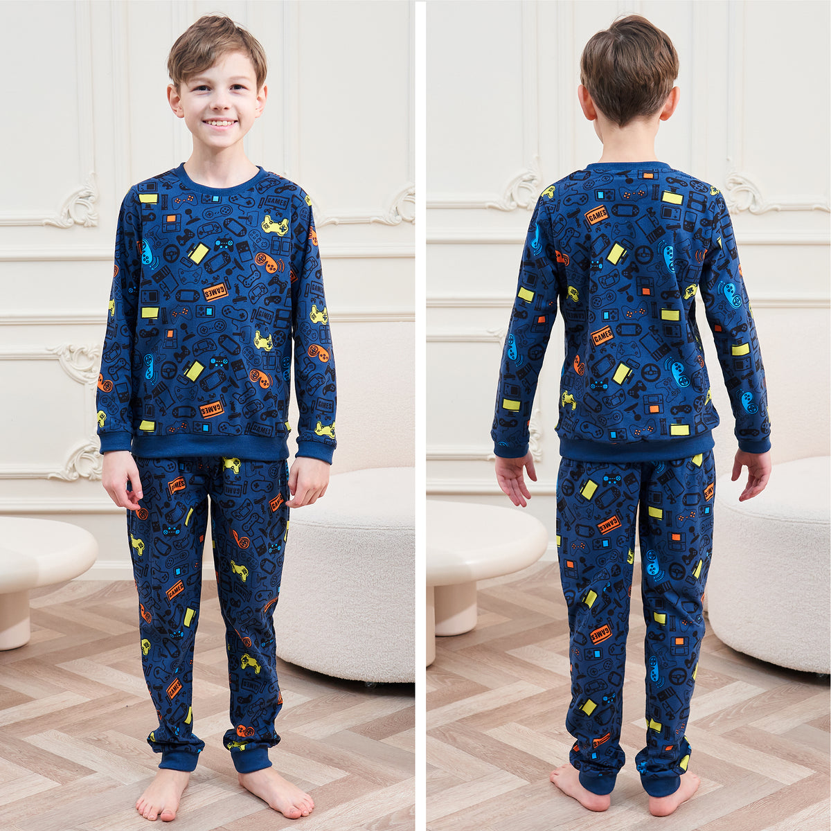 Boys LS Pyjamas Set - Fake Cotton game over