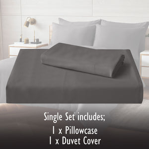 Grey Duvet Cover Set - Microfibre