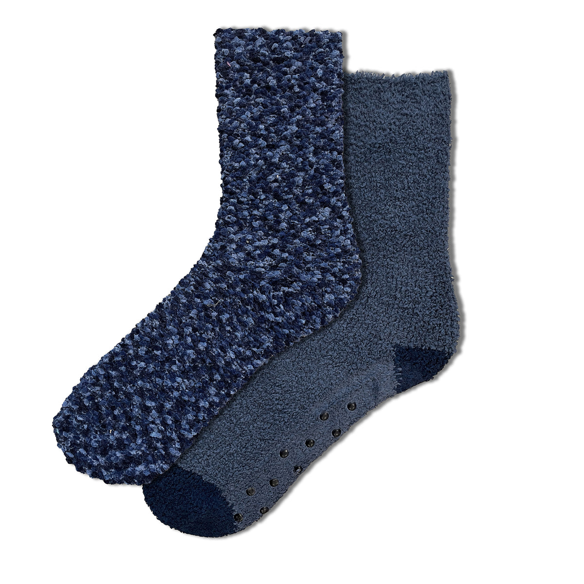 Mens Blue Supersoft Fluffy Cosy Socks 2 Pack
