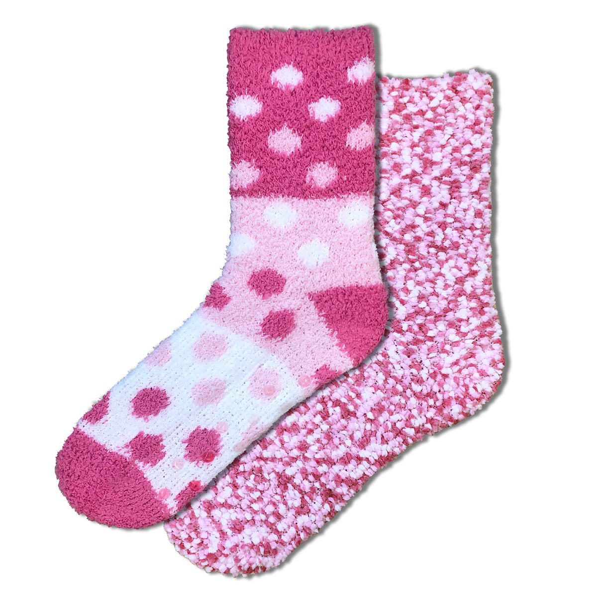 Ladies Dots Supersoft Fluffy Cosy Socks 2 Pack