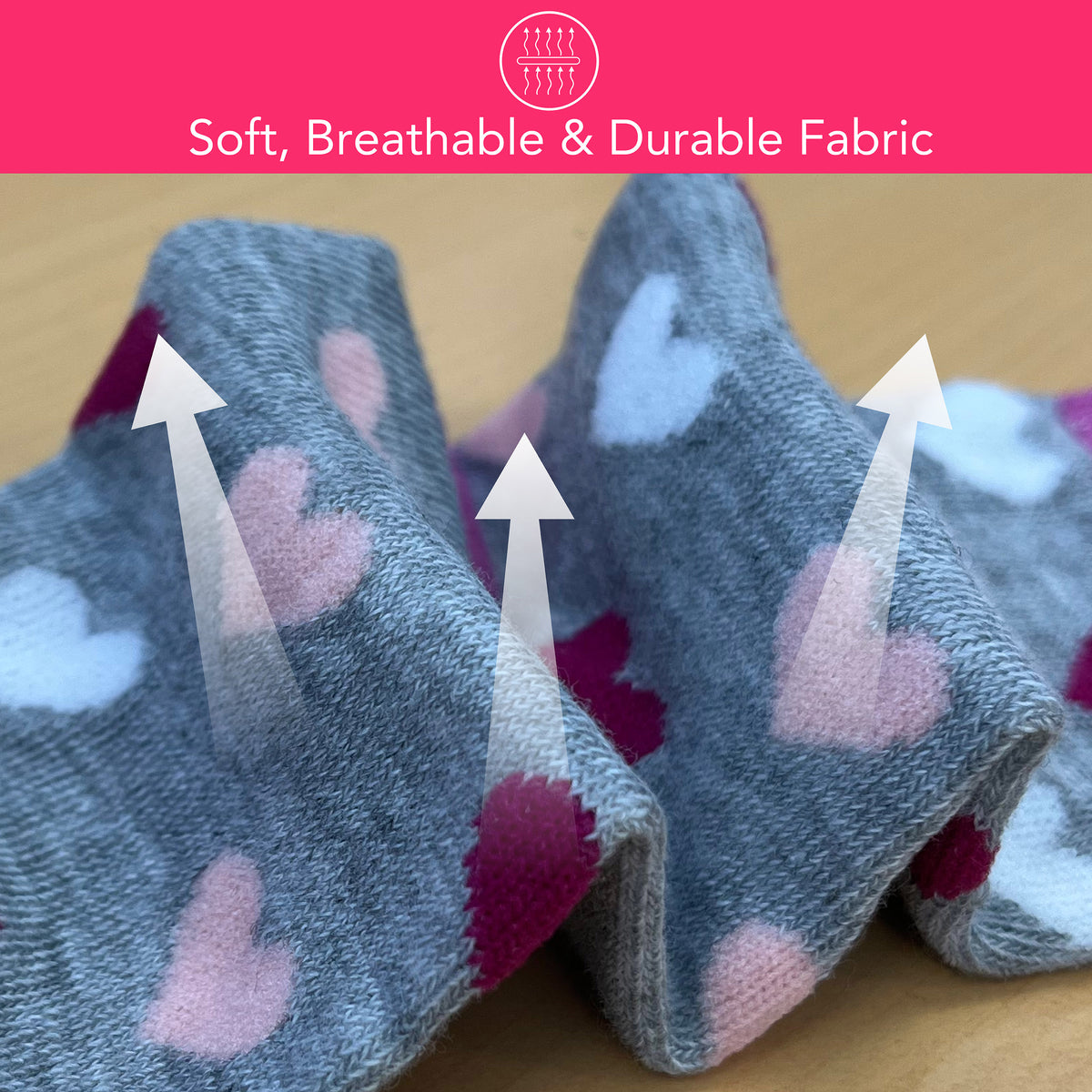 Star/Heart Design Ankle Socks 8 Pack