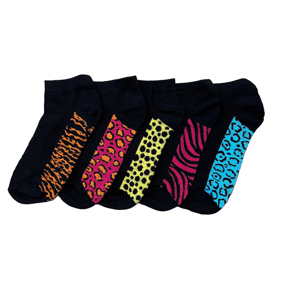 Bright Animal Footbed Trainer Liner Socks 5 pack