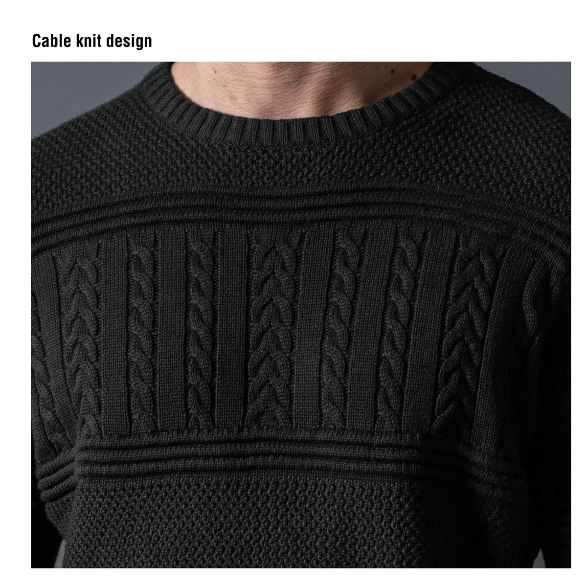 Cable Crew Neck 100% Cotton Jumper