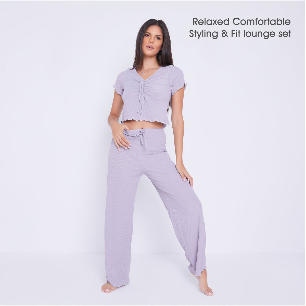 Ribbed Top & Trousers Set