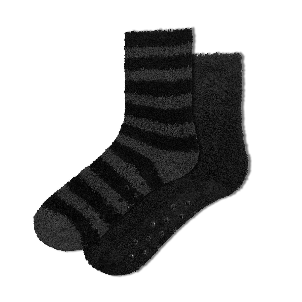 Mens Black Supersoft Fluffy Cosy Socks 2 Pack