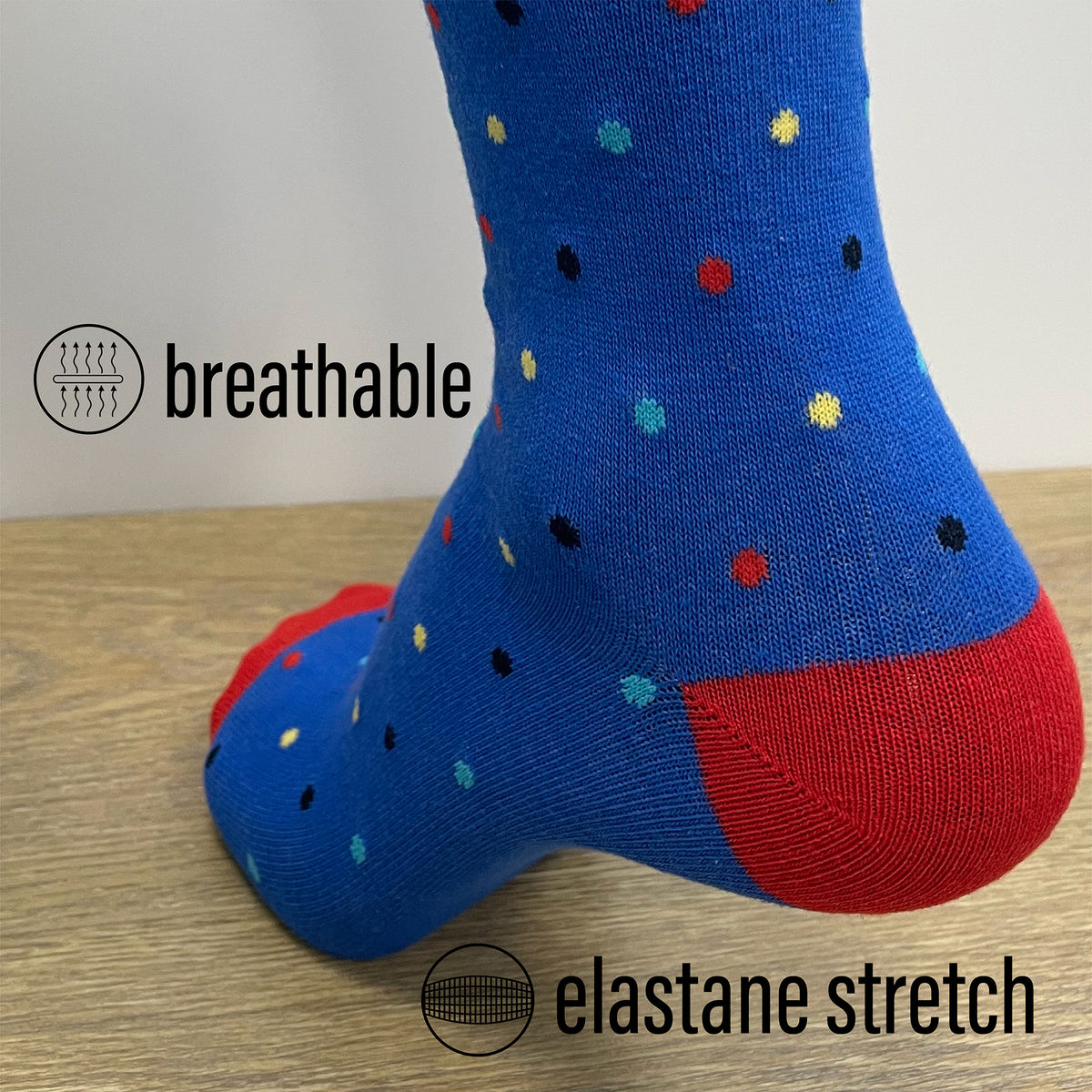 Mens Bright Dots/Stripes Socks 5 Pack